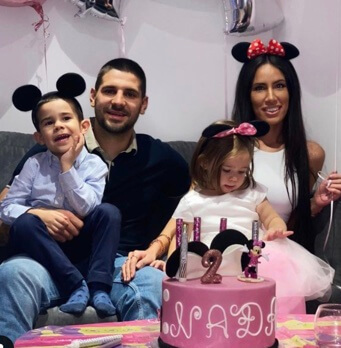 Aleksandar Mitrovic with his wife and children.